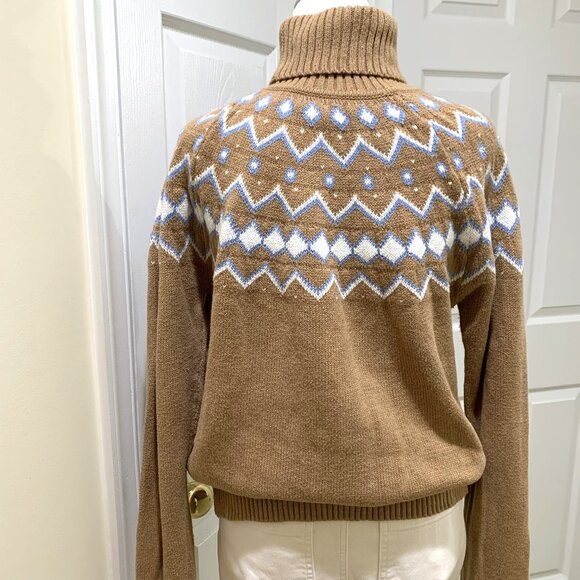 J.Crew Sweater Women Brown Long Sleeves Size L Turtle Neck Diamond Bead Accents - Picture 5 of 12